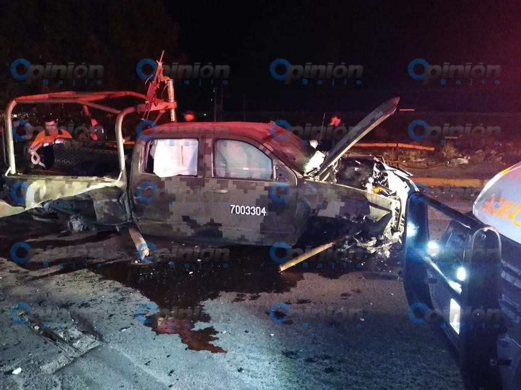 Se accidenta vehículo militar en Irapuato; muere un soldado y 5 más quedan heridos